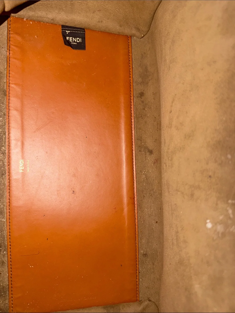 Fendi Cognac Leather ROMA Tote with Tortoiseshell Handles